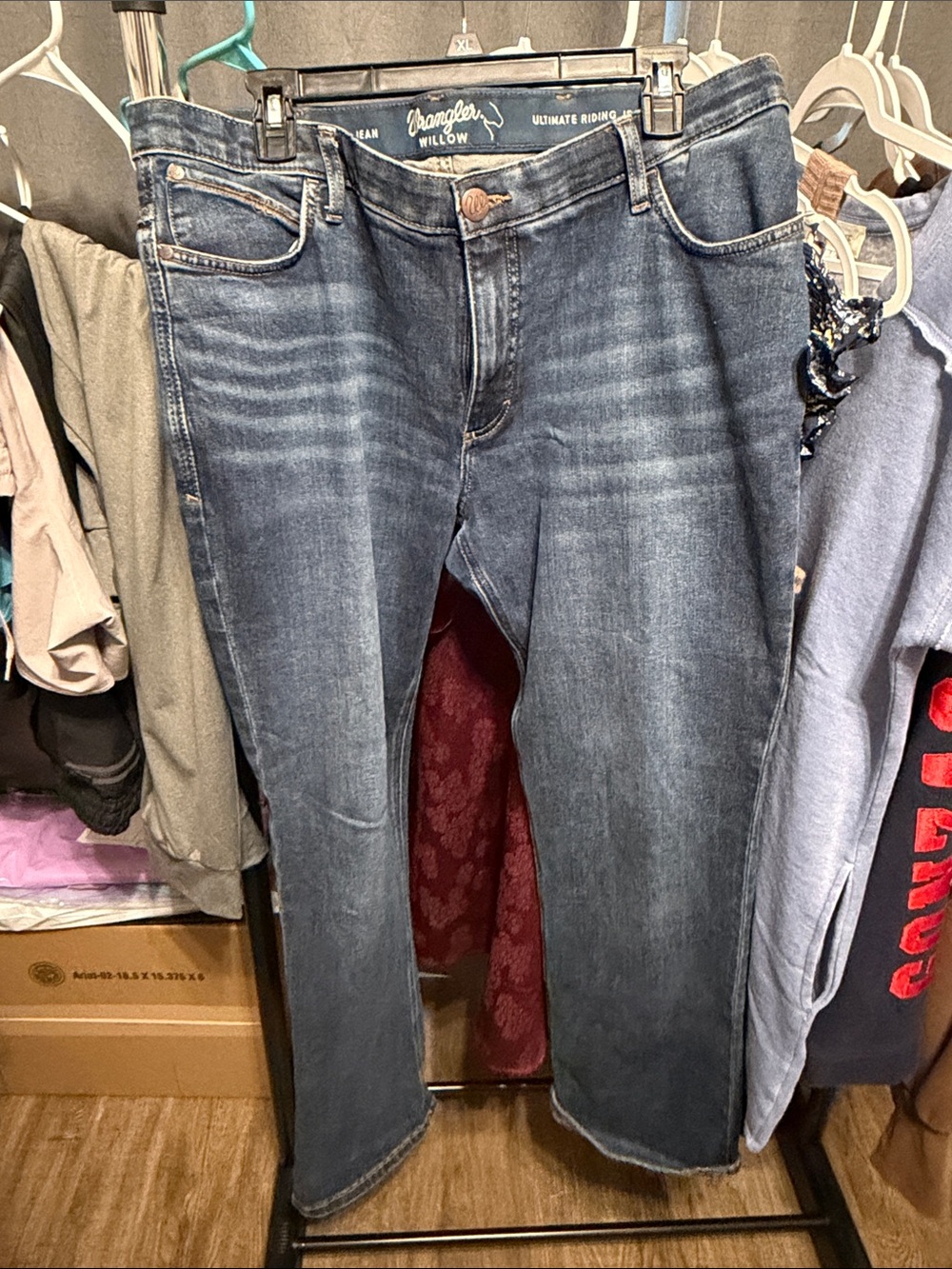 Wrangler Women's Boot Cut Jeans in Dark Blue Wash